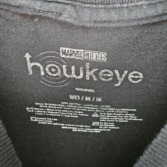 Marvel Studios Hawkeye Graphic Print T-Shirt Mens Sz M Black Short Sleeve Comics - Picture 8 of 10